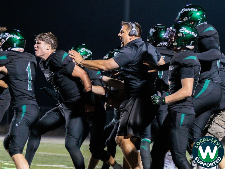 Football team celebrating